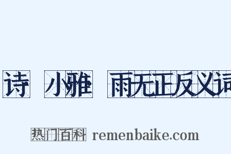 诗·小雅·雨无正反义词是什么意思的图片